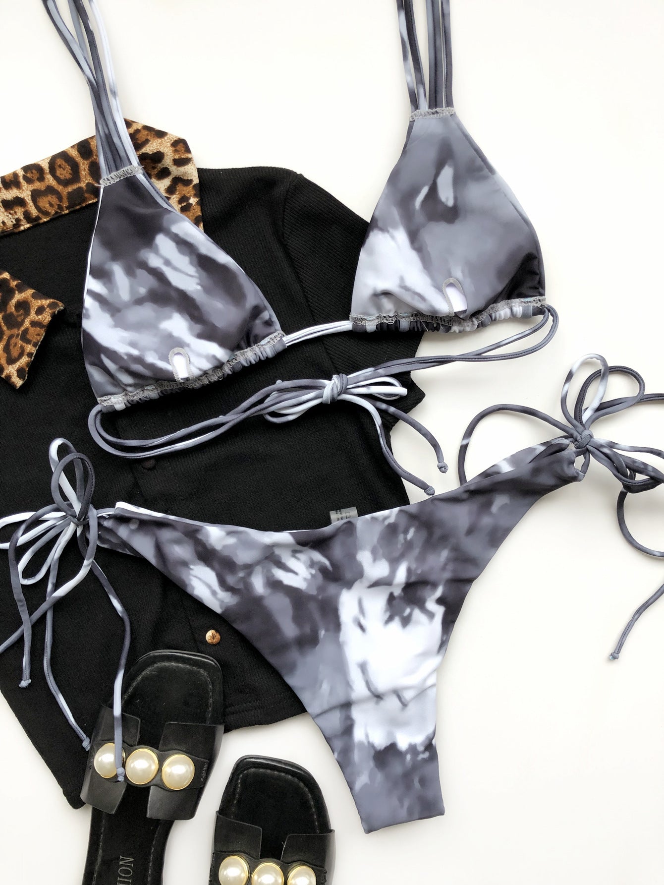 Luanguo New Printed Bikini European And American Hot Style Sexy Beach Swimsuit - Peek A Boo Undies