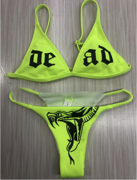 Snakeskin Cloth Fluorescent Color Bikini