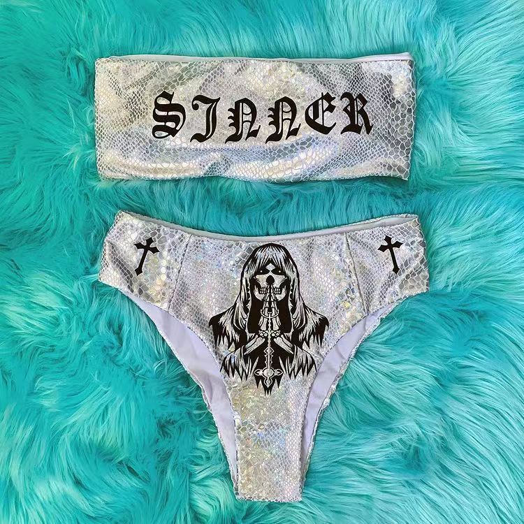 Hot Bronzing Bikini Suit Sexy Breast-Lifting High-Waist Ladies Split Swimsuit - Peek A Boo Undies