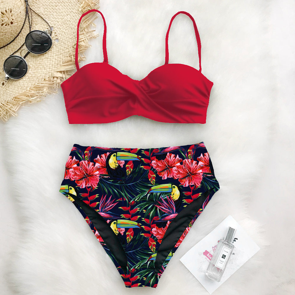 Floral Style Bikini Print Swimsuit