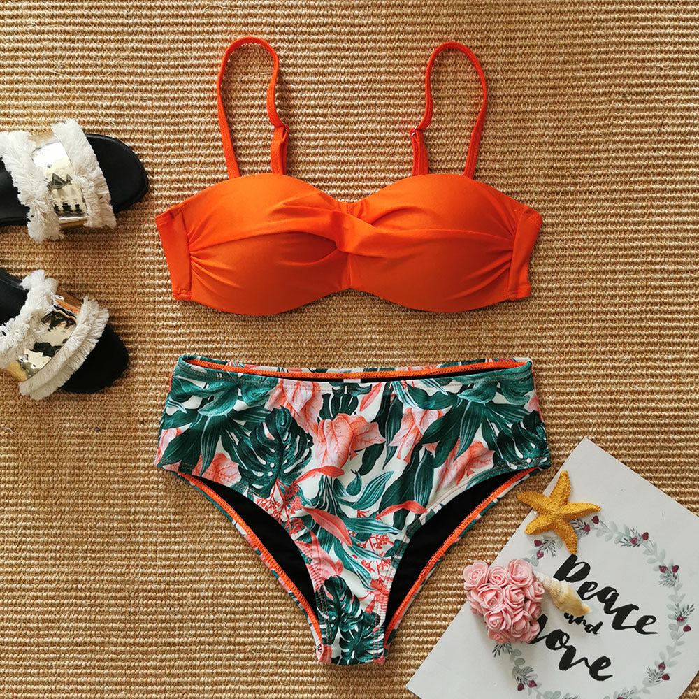 Floral Style Bikini Print Swimsuit