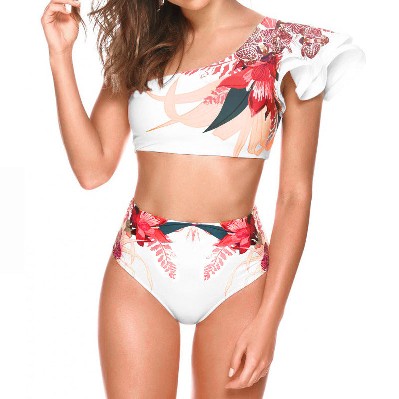 Women's Sexy Two-piece Swimwear Floral Print Swimsuit Bikini Swimming Beachwear Bikinis