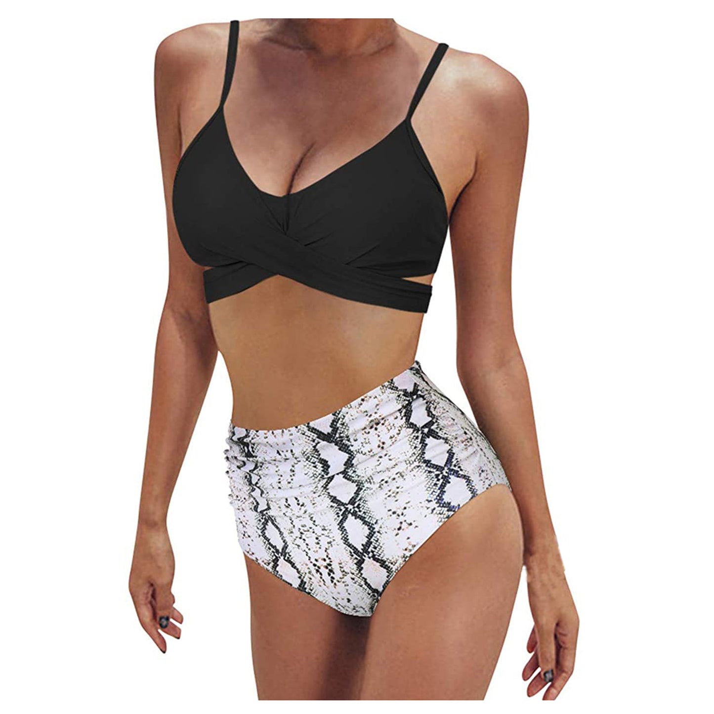 Cross Strap High Waist Bikini