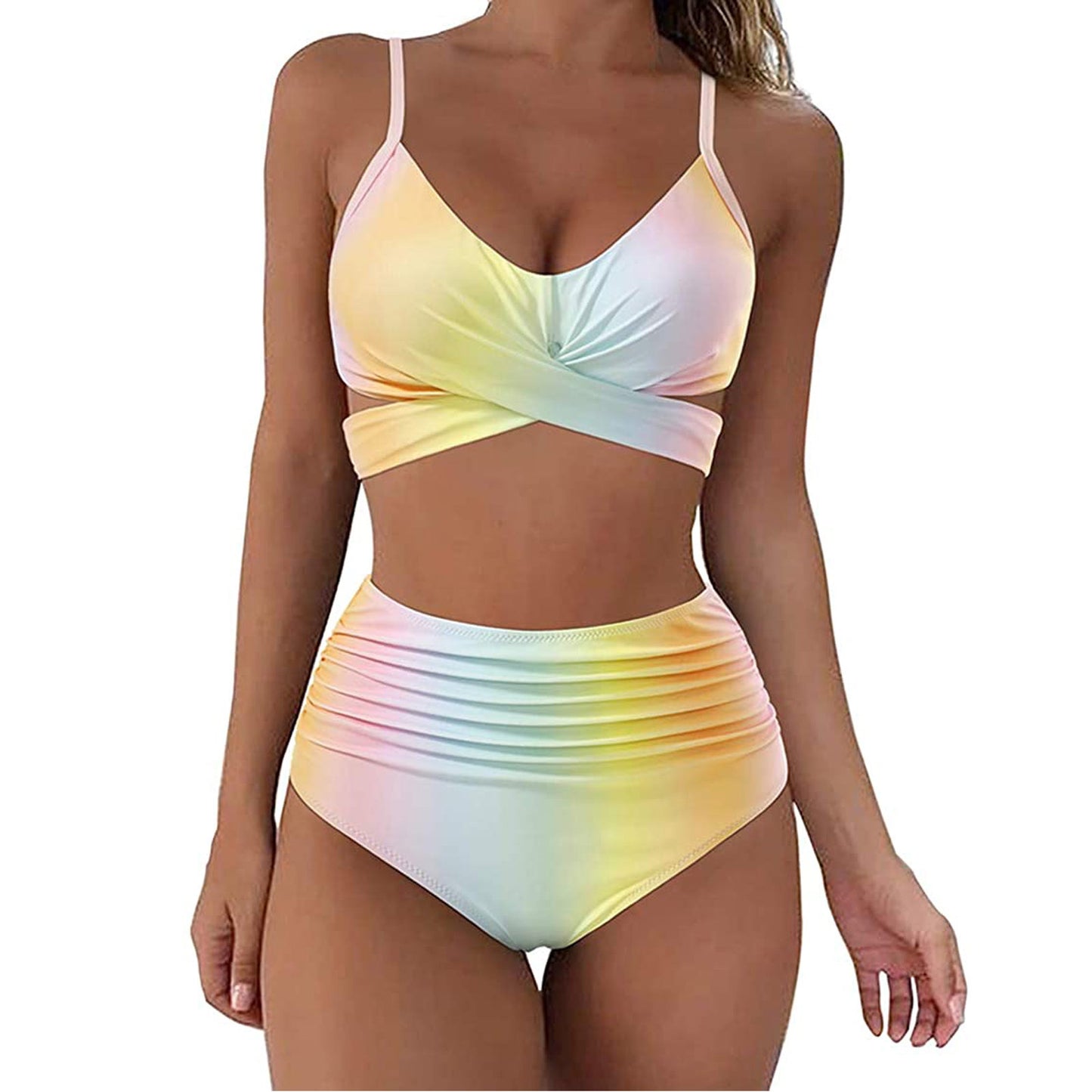 Cross Strap High Waist Bikini