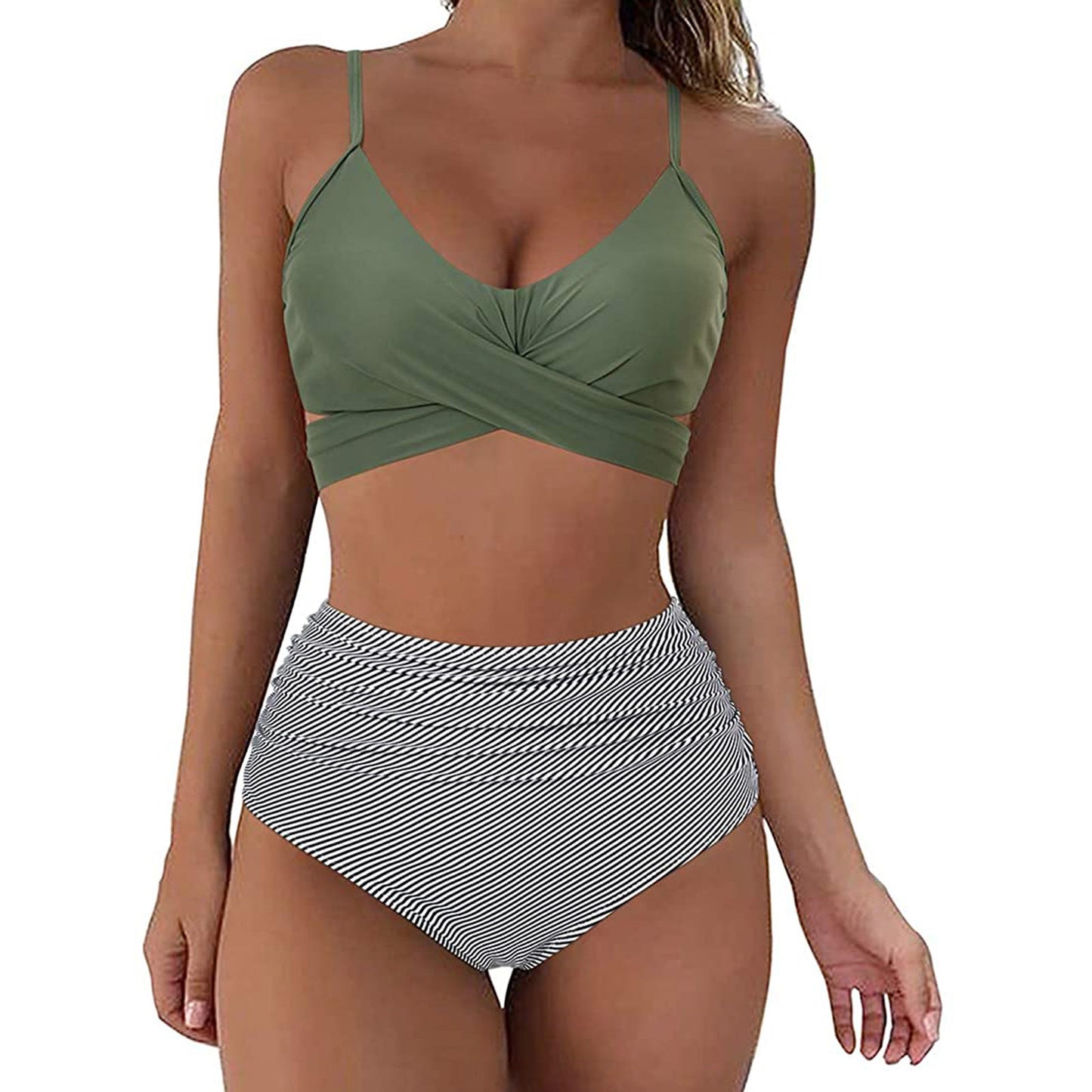 Cross Strap High Waist Bikini