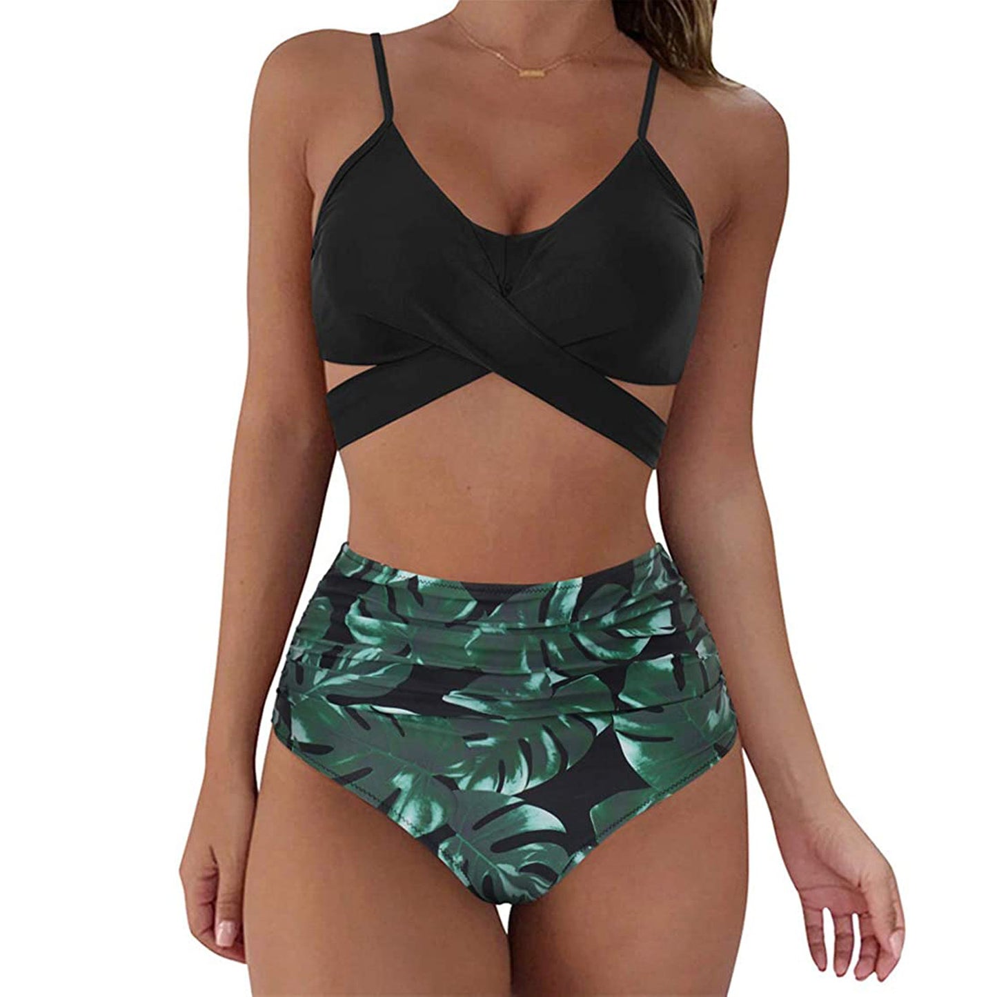 Cross Strap High Waist Bikini