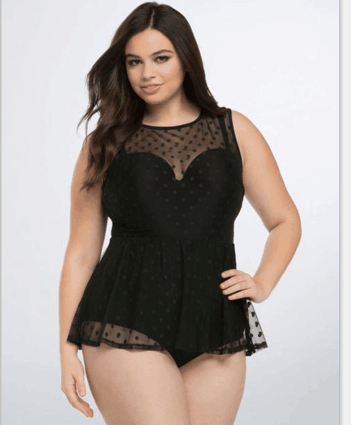 Mesh Sexy Ladies Plus Size Swimsuit