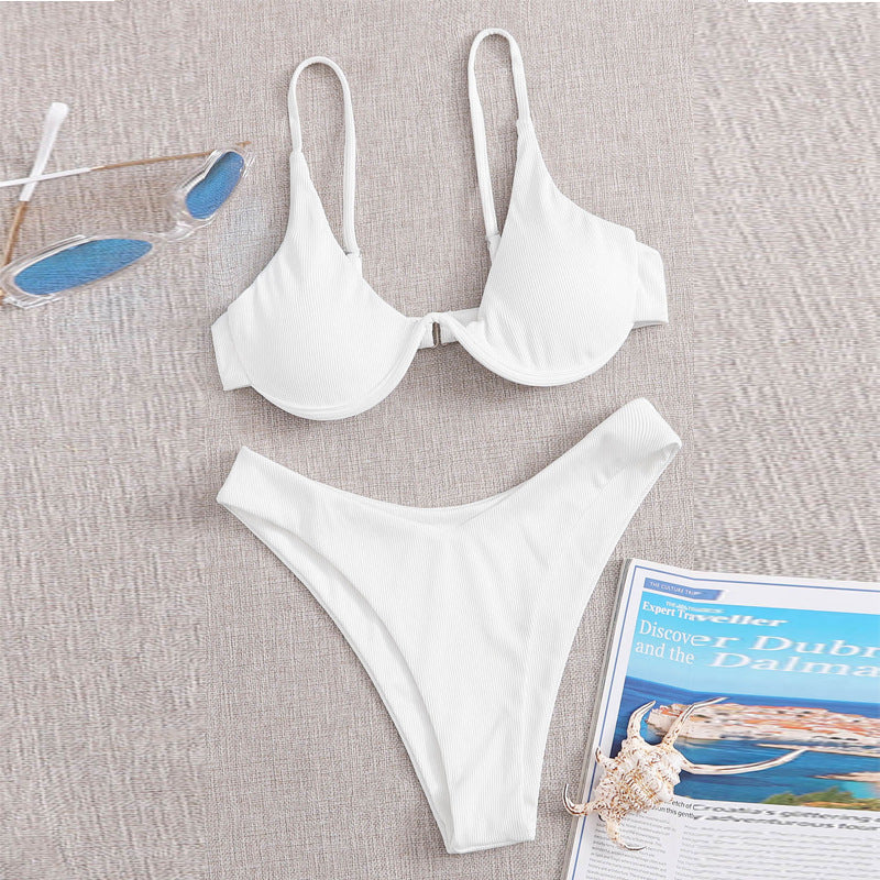 Cross-border Solid Color Bikini