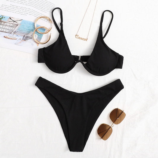 Cross-border Solid Color Bikini