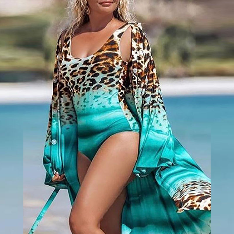 Sexy Leopard Swimwear Summer Women's Blouse Bikini