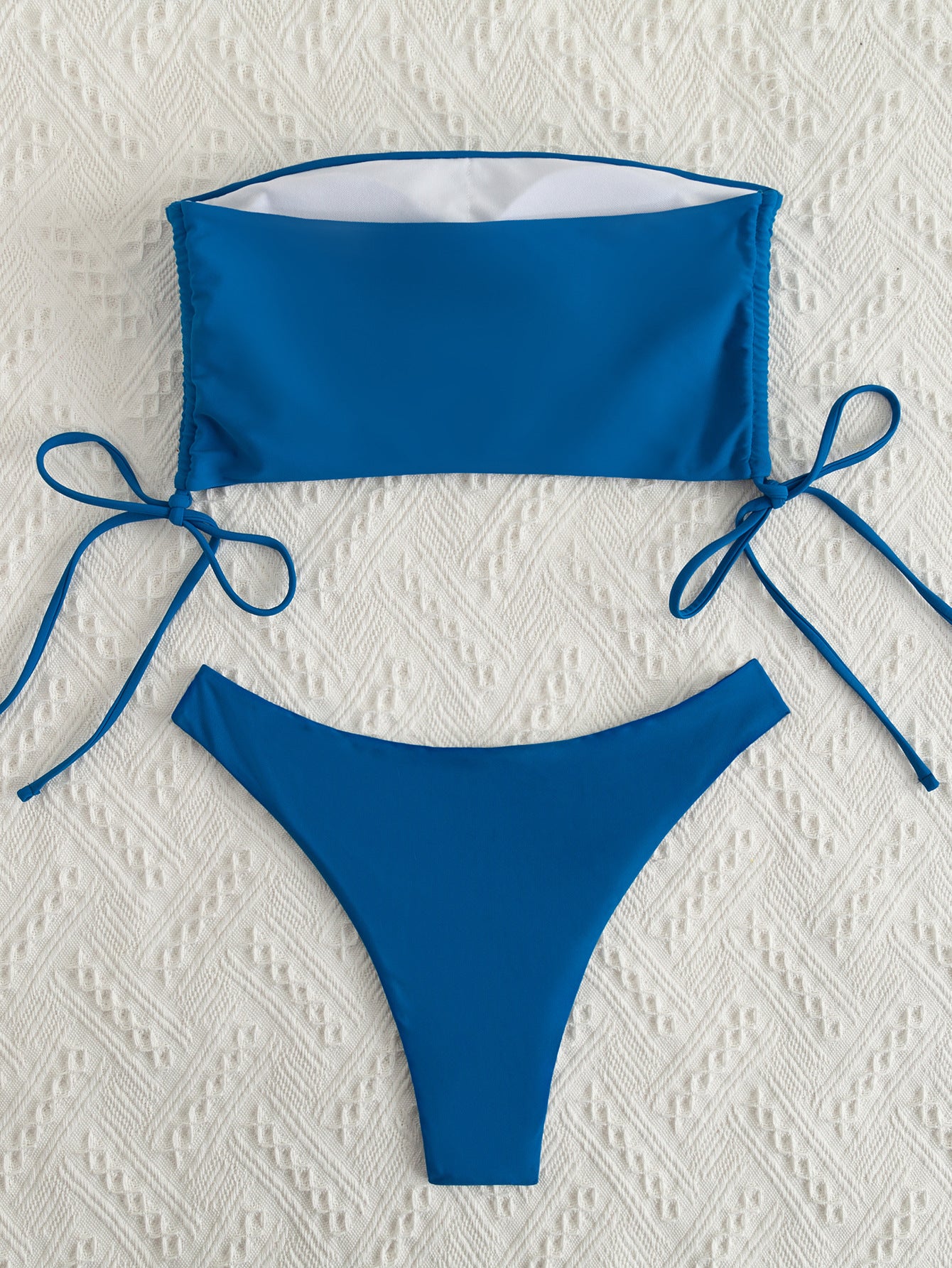 Bikini Sexy Pure Color Tube-top Split Swimsuit