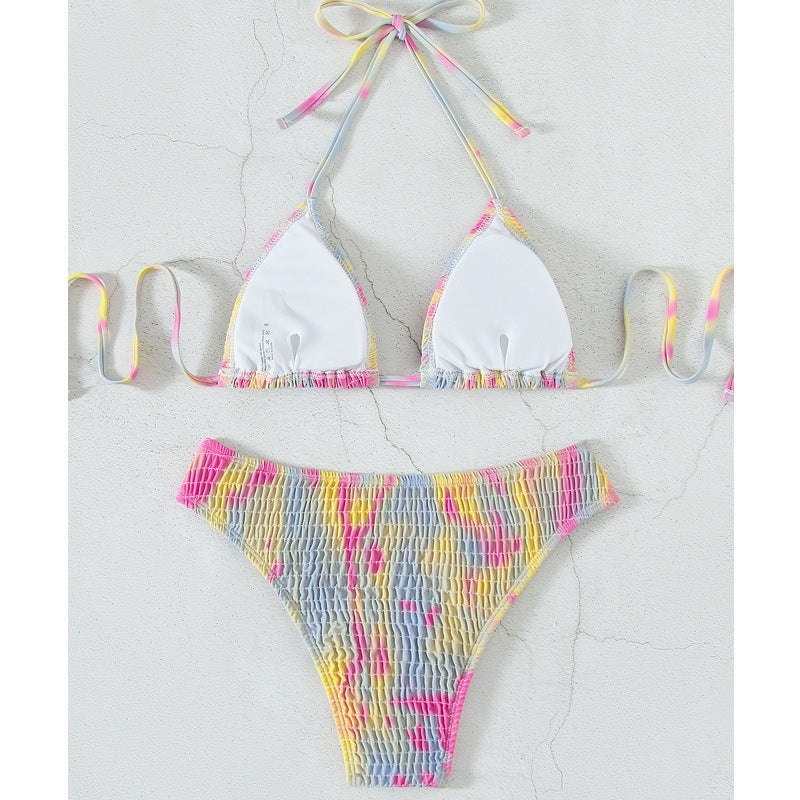 Women's Fashion Multicolor Strap Bikini Two Piece