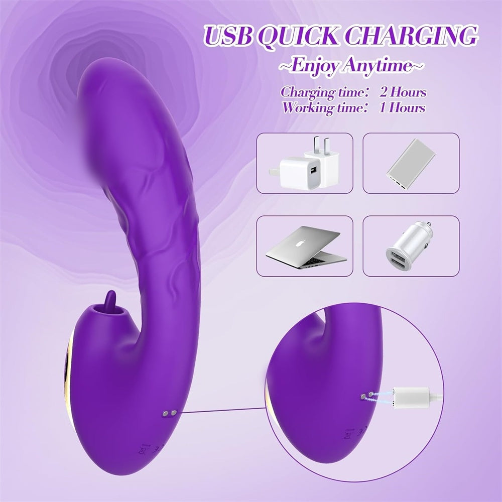 G Spot Vibrator 2 In 1 Wearable Vibrator Dildo With 10 Licking & Powerful Vibration & Rechargeable Butterfly Vibe Adult Toys Adult Sex Toy With Clitoris Stimulator For Women And Couple