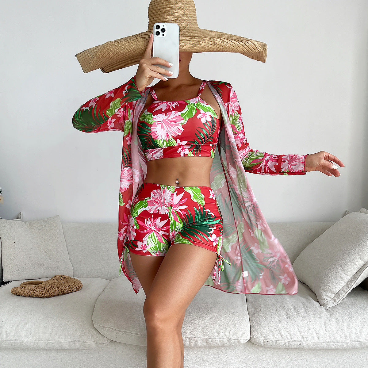 Women's Printed Swimsuit Women's Split Three-piece Suit - Peek A Boo Undies