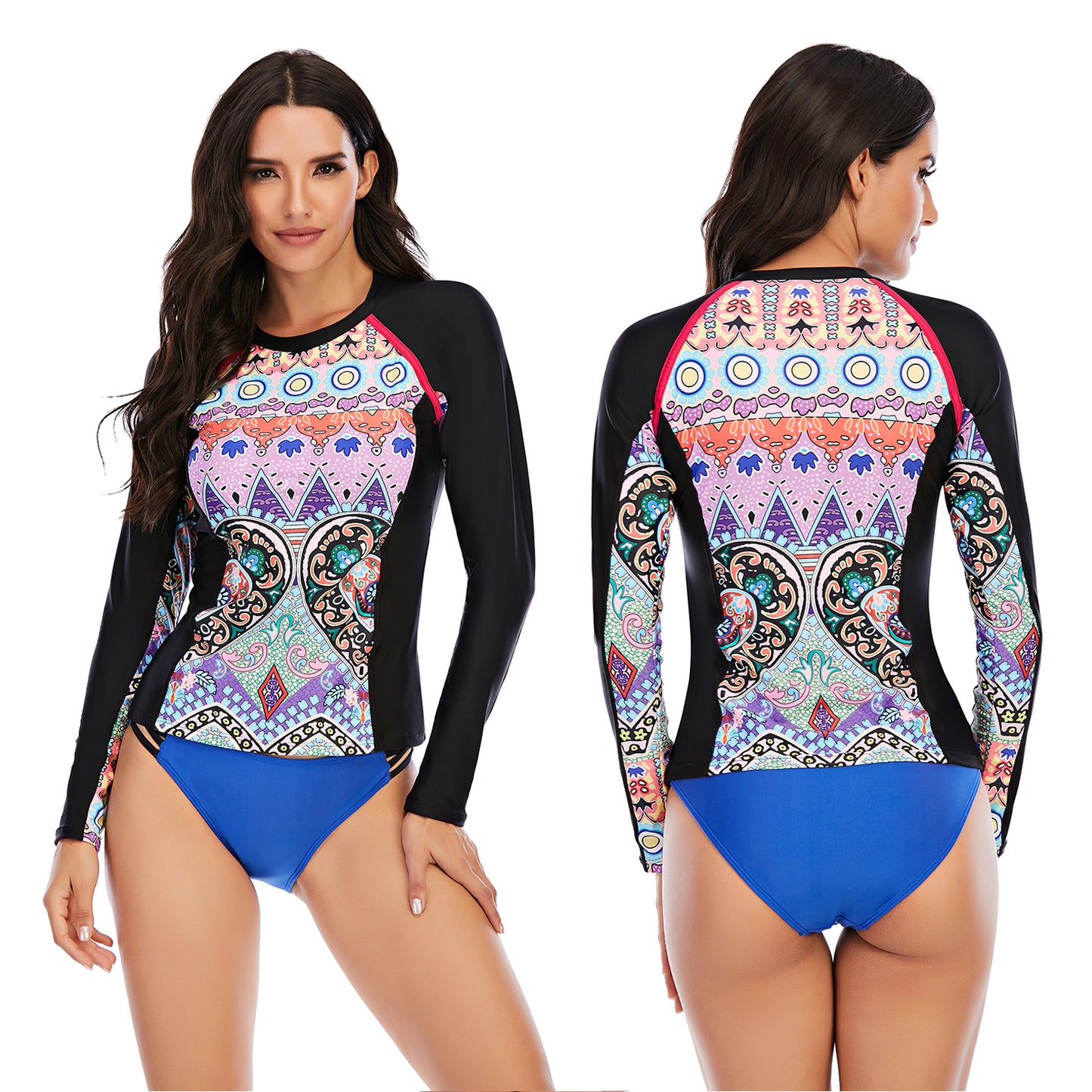 Casual Split Long-sleeved Surfing Suit Sunscreen Female Swimsuit