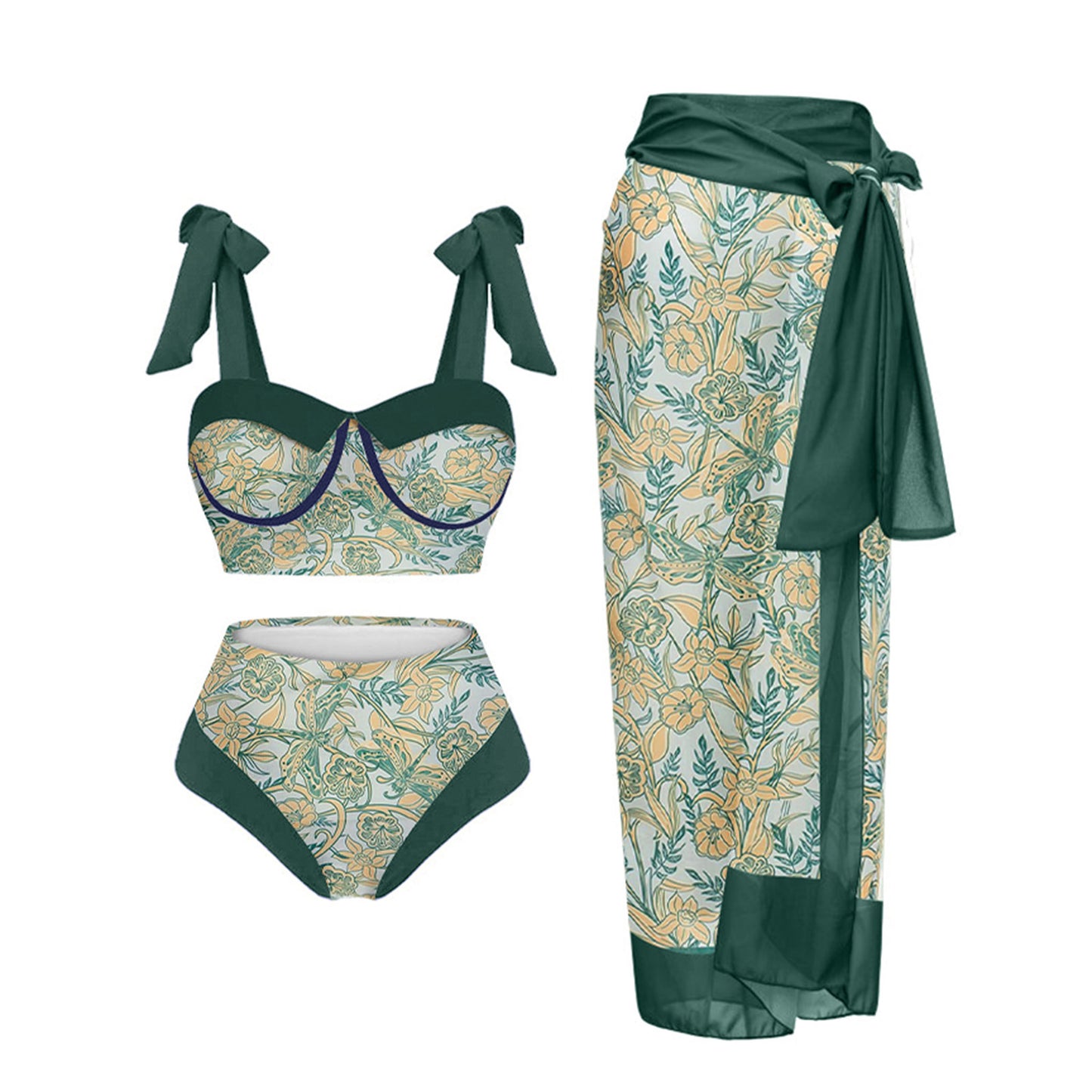 Women's Printing Split Swimsuit Suit