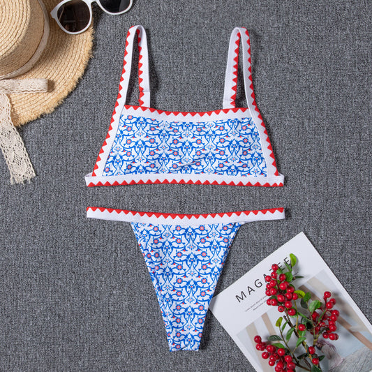 Hook Split Swimsuit Bikini - Peek A Boo Undies