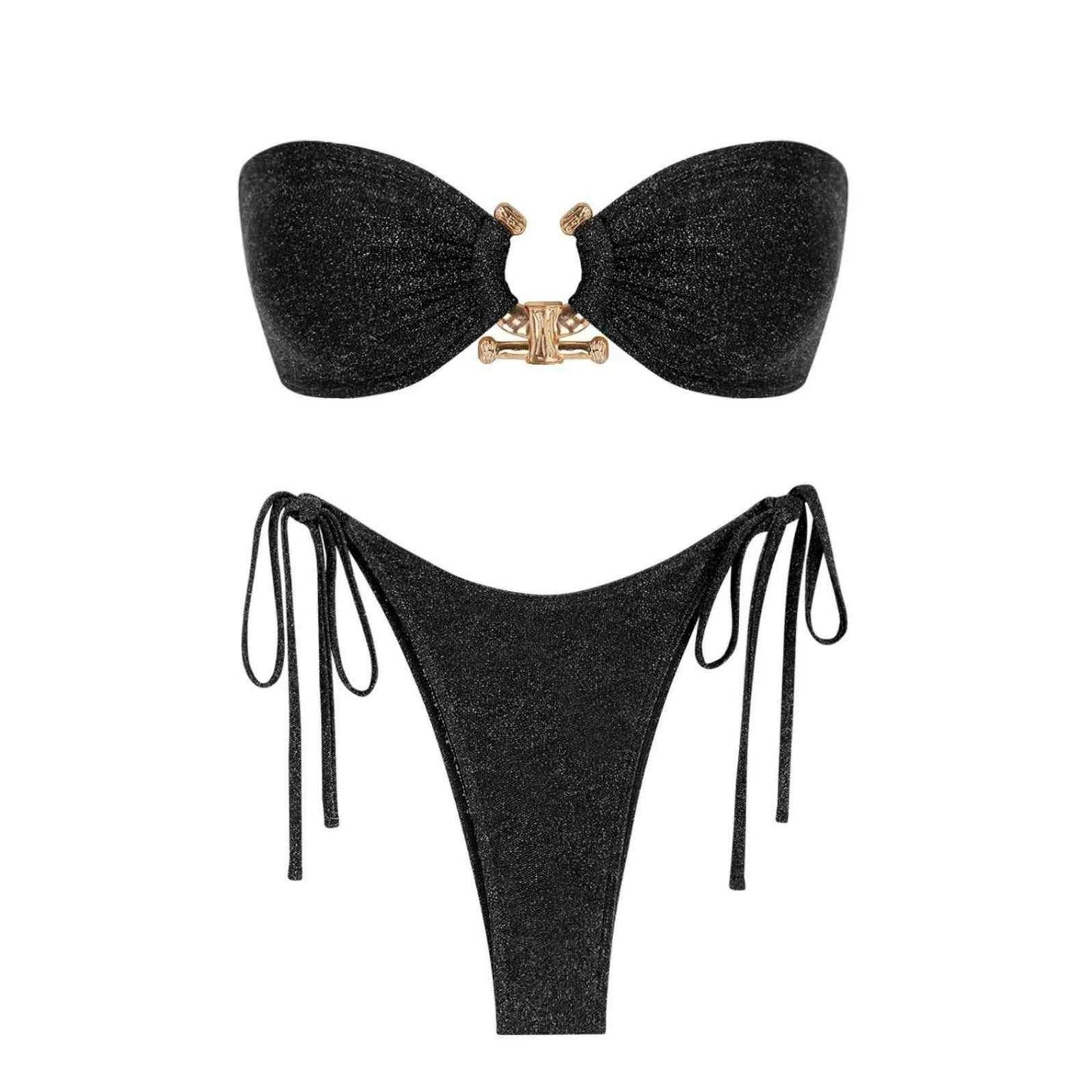 Strapless U-shaped Lace Up Bikini - Peek A Boo Undies