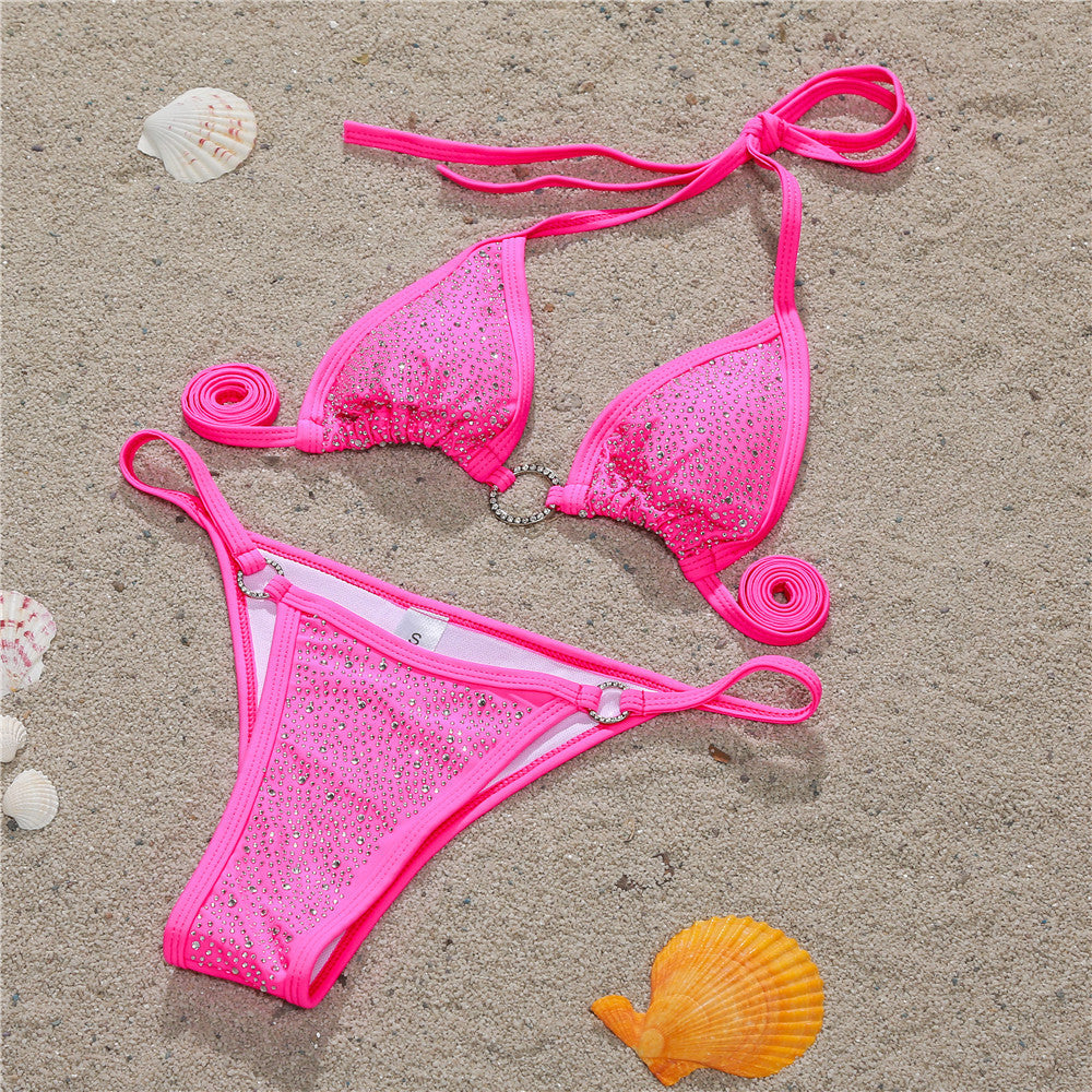 New Sexy Bikini Diamond-Studded Female Swimsuit Split Swimsuit - Peek A Boo Undies