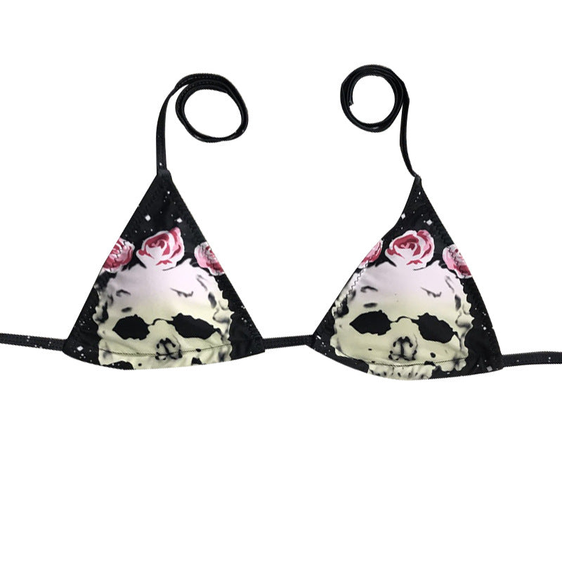 Swimsuit new women's style skull print bikini sexy European and American foreign trade split swimsuit