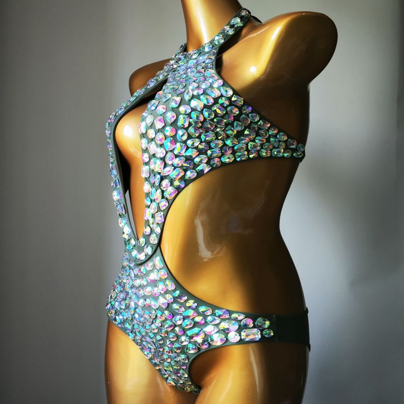 One-piece Mesh Diamond Swimsuit Bikini Swimsuit