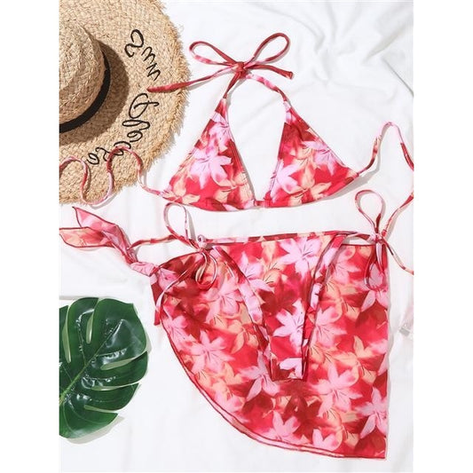 Bikini Scarf Three-piece Swimsuit