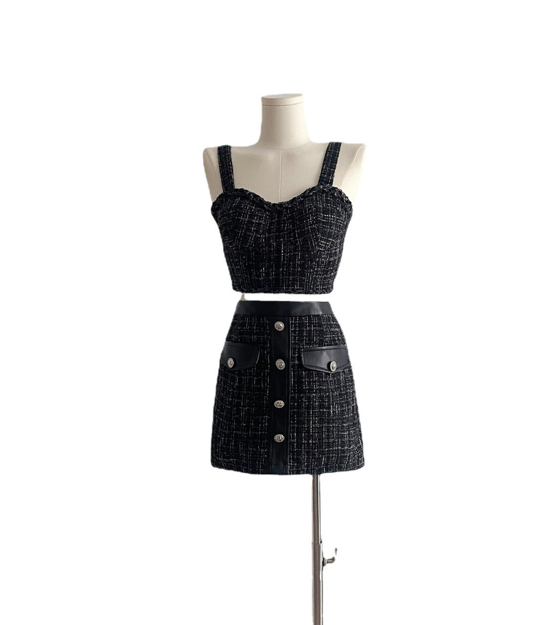 Strapless Suspender Vest Top Skirt Two-piece Set