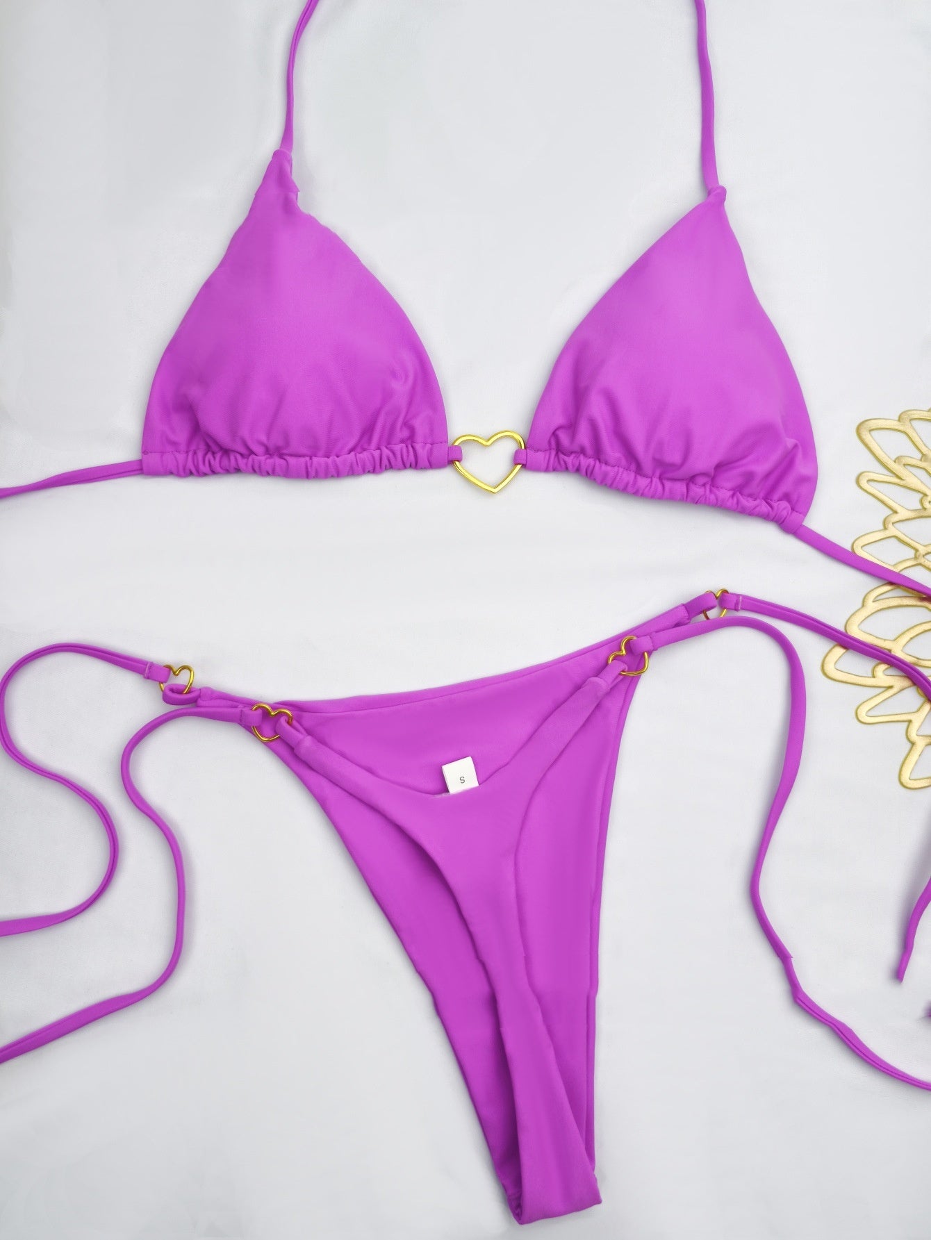 Lace Up Split Bikini Swimsuit