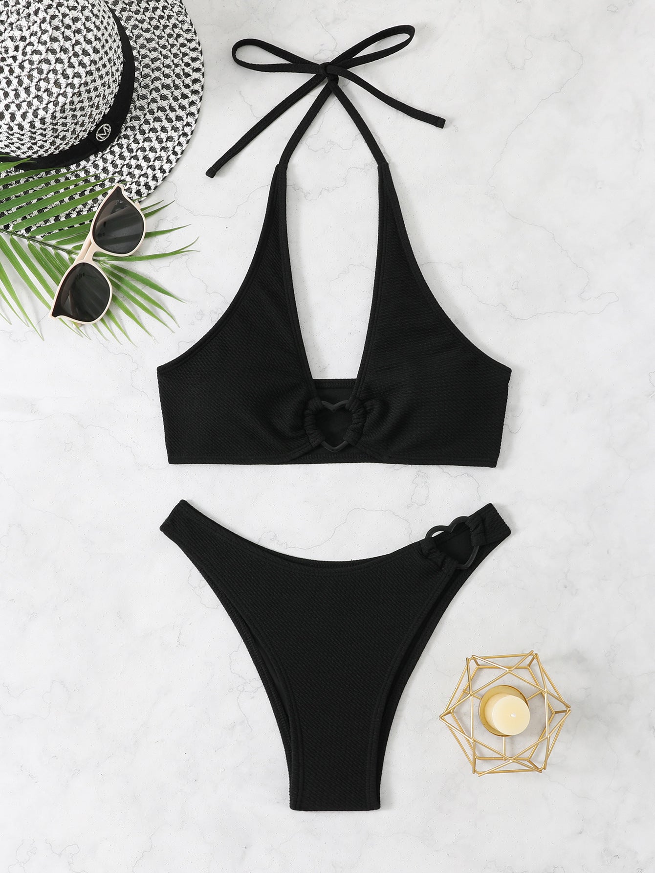 Love Heart-shaped Bikini Swimsuit