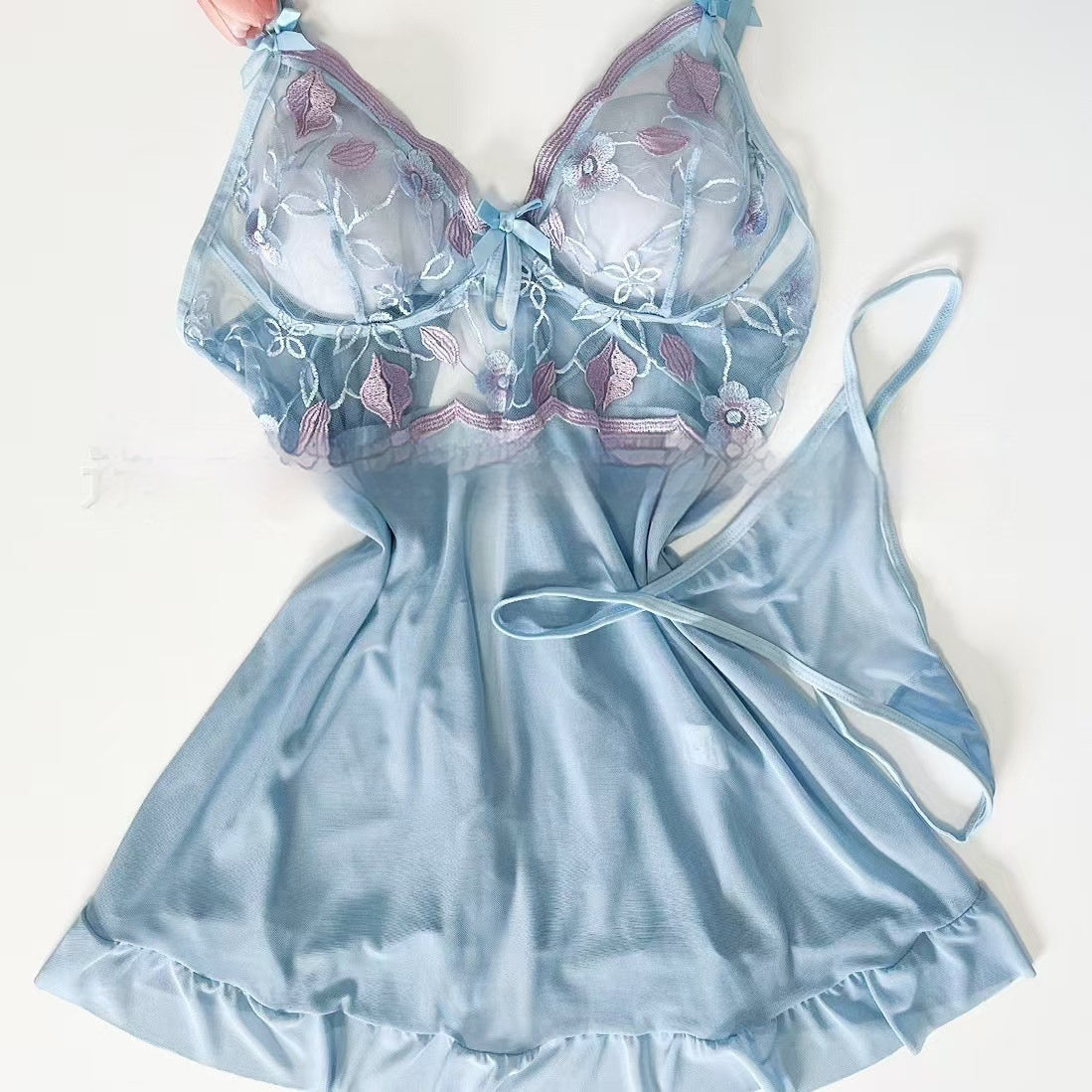 Pink Kisses Blue Lingerie - Peek A Boo Undies