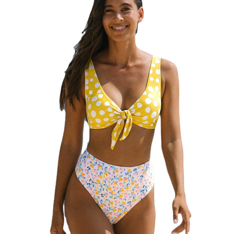 Ladies Bikini Chest Beans Polka Dot Print