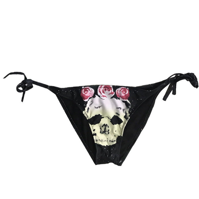 Swimsuit new women's style skull print bikini sexy European and American foreign trade split swimsuit