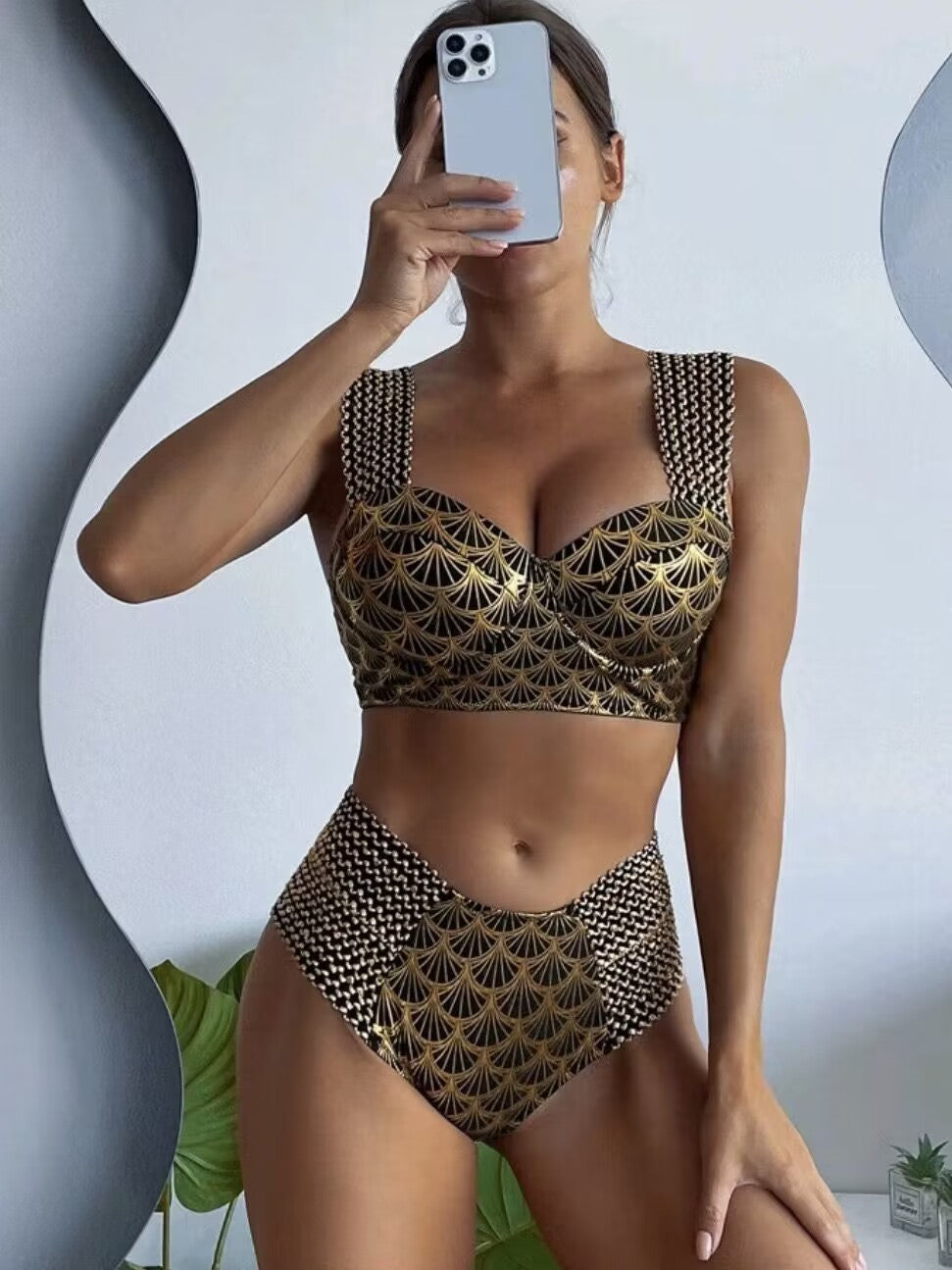High Waist Bronze Bikini