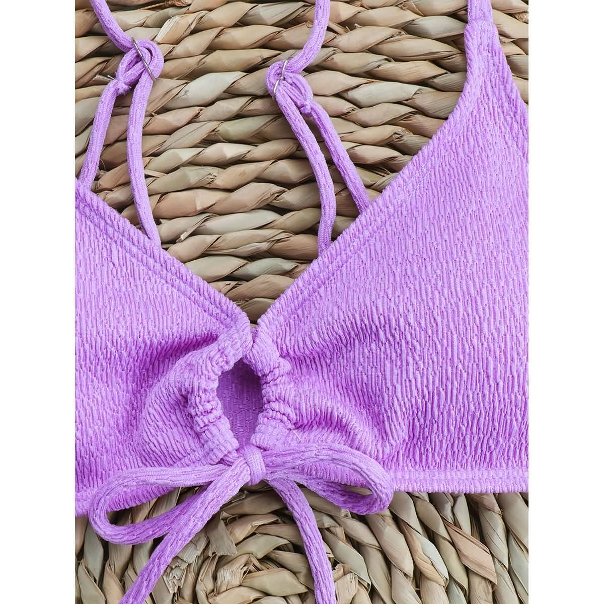 Women's Pure Color Bikini Solid Color Swimsuit With Chest Pad