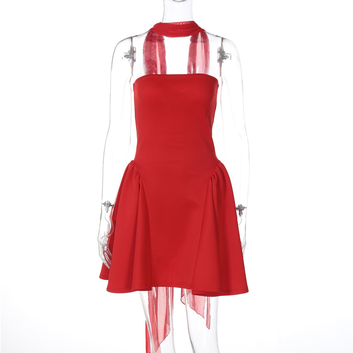 Sexy Tube Top Dress With Back Zipper Design Ins Fashion Short Dress For Party Clothing Women - Peek A Boo Undies