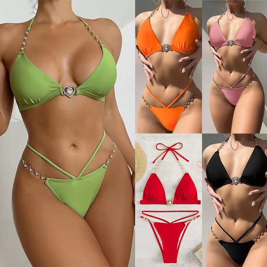 Swimsuit Women's Summer Sexy Split Triangle Bikini Pure Hot Girl Style Casual Swimsuit