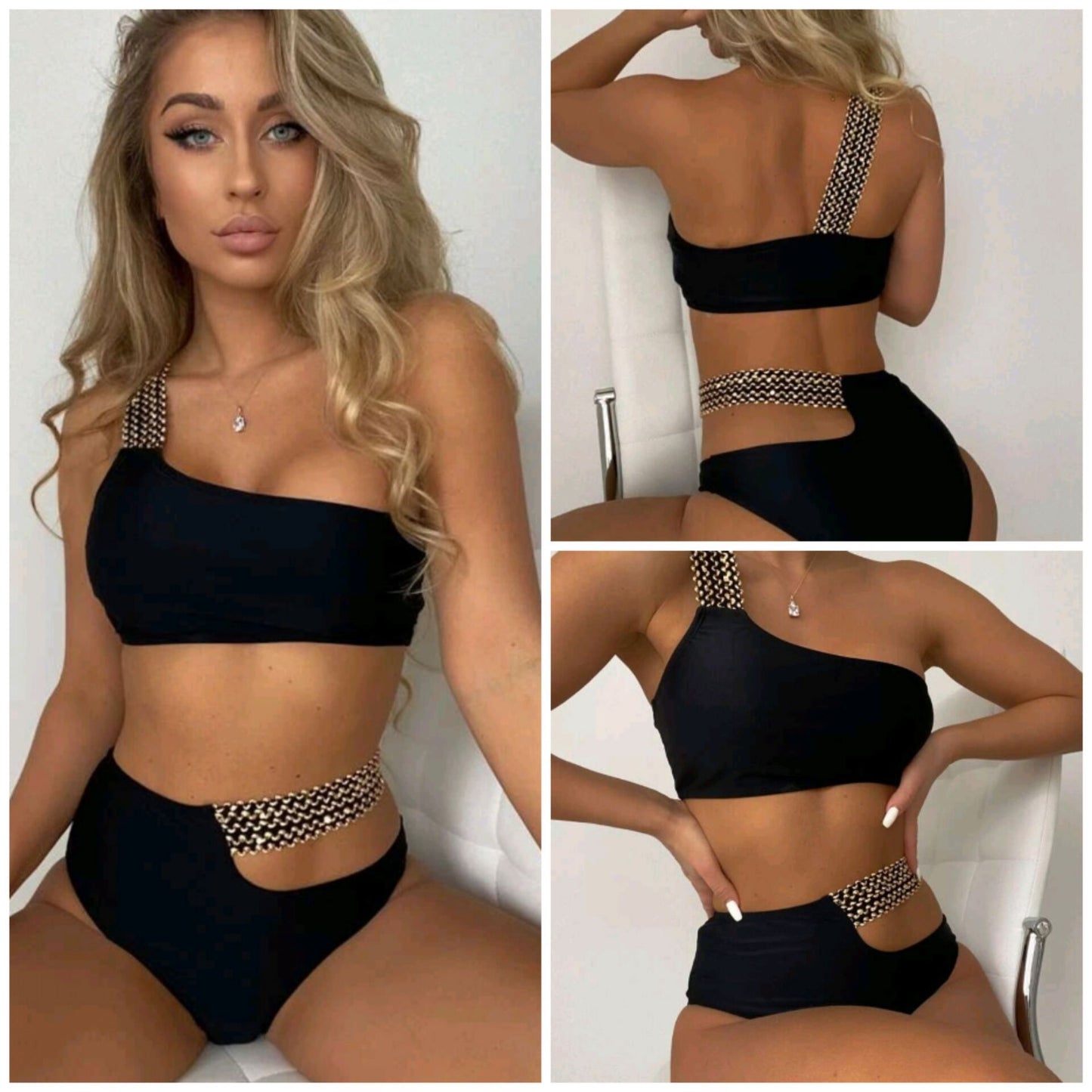 High Waist Split Bikini Swimsuit