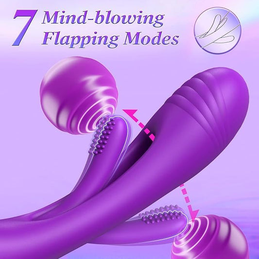 Rabbit Sexy Toys -LOVENOTE G Spot  Massager For Women Clitoral Nipple Stimulation, 3 In 1 Sexy Toys With 14 Vibration & 7 Tongue Licking Flapping