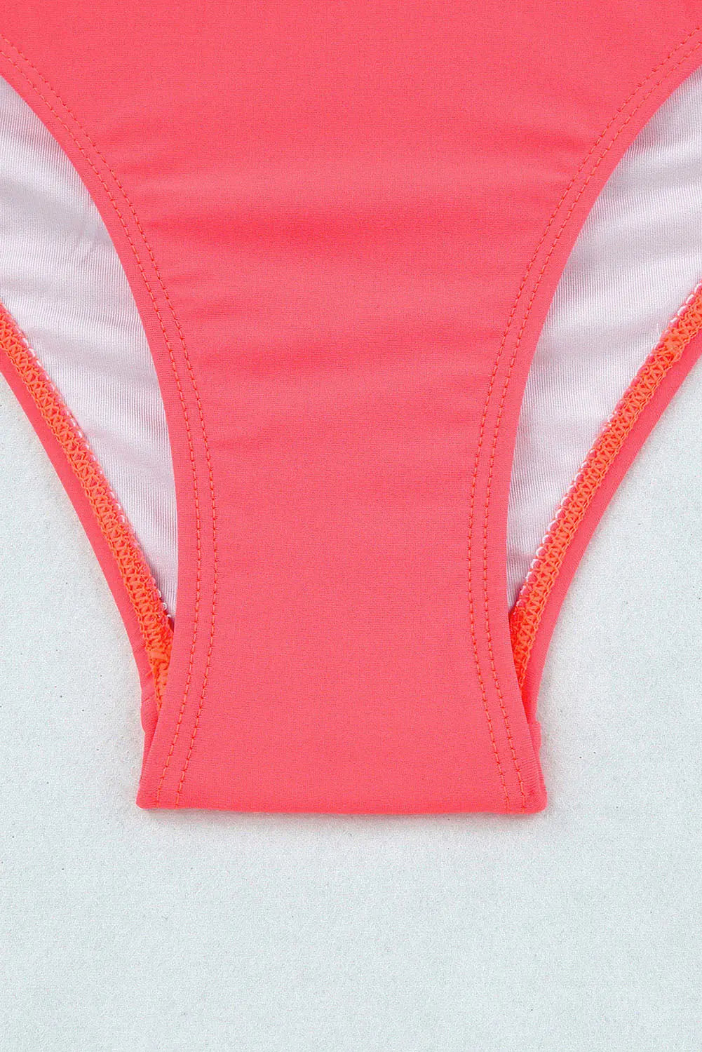 Pink Scalloped Criss Cross High Waist Bikini - Image #12