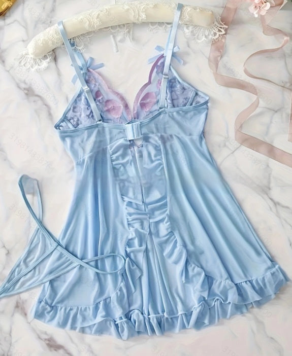 Pink Kisses Blue Lingerie - Peek A Boo Undies