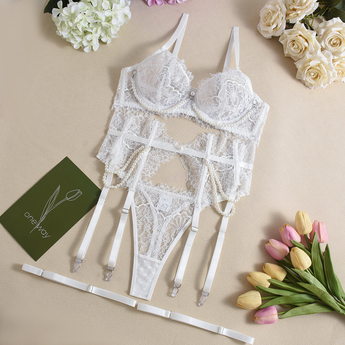 Pearl  Lingerie 4-piece Set