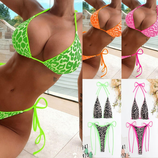 Women's Lace-up Triangle Split Bikini