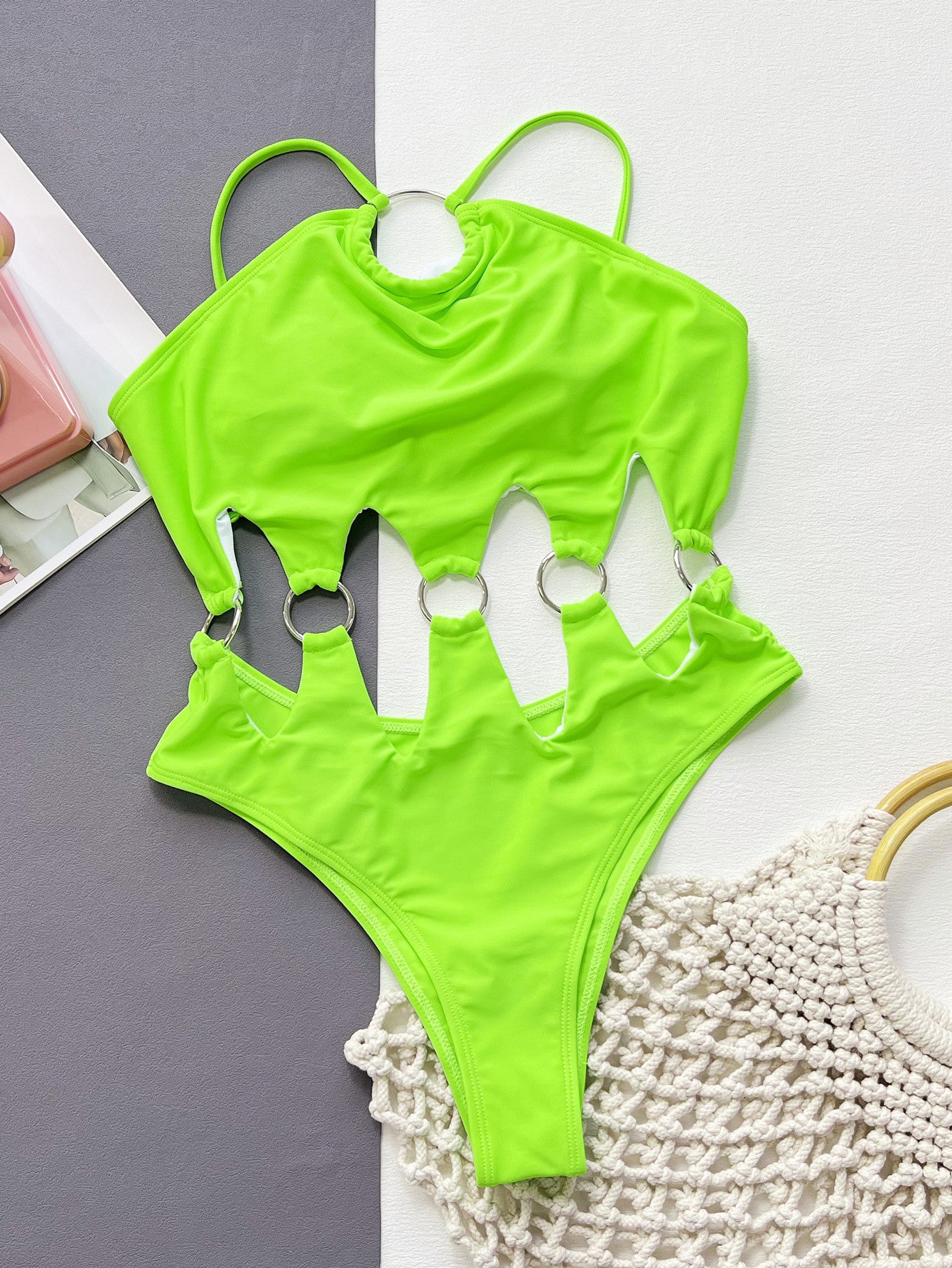 Women's Fashion Simple Pure Color Bikini Swimsuit