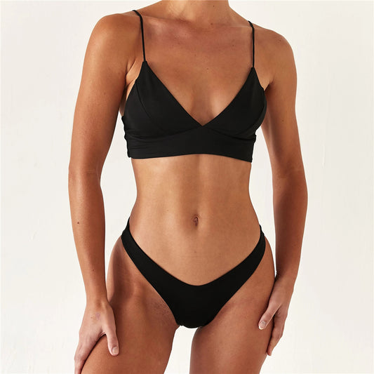 Swimsuit Split Bikini Solid Color