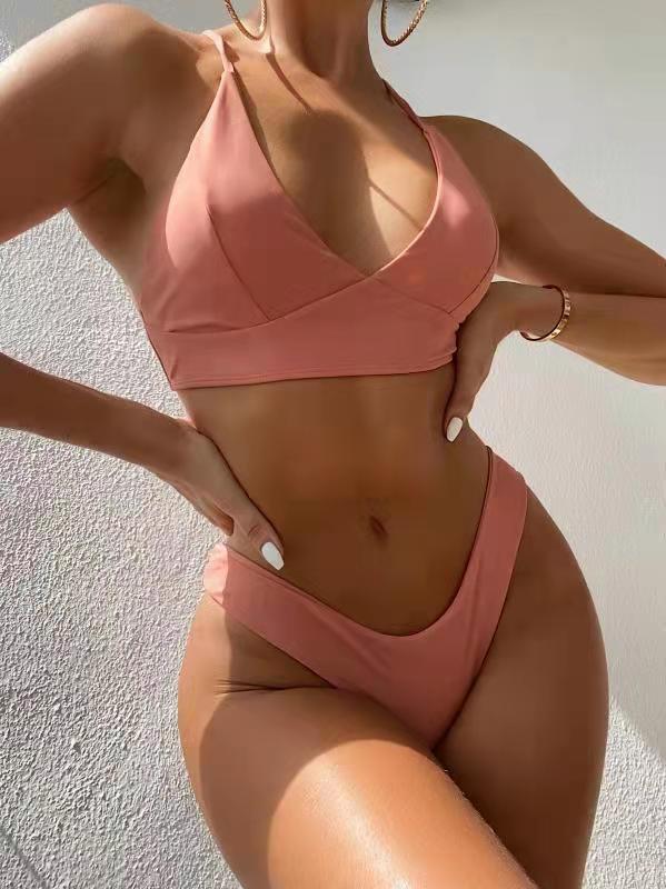 Swimsuit Split Bikini Solid Color