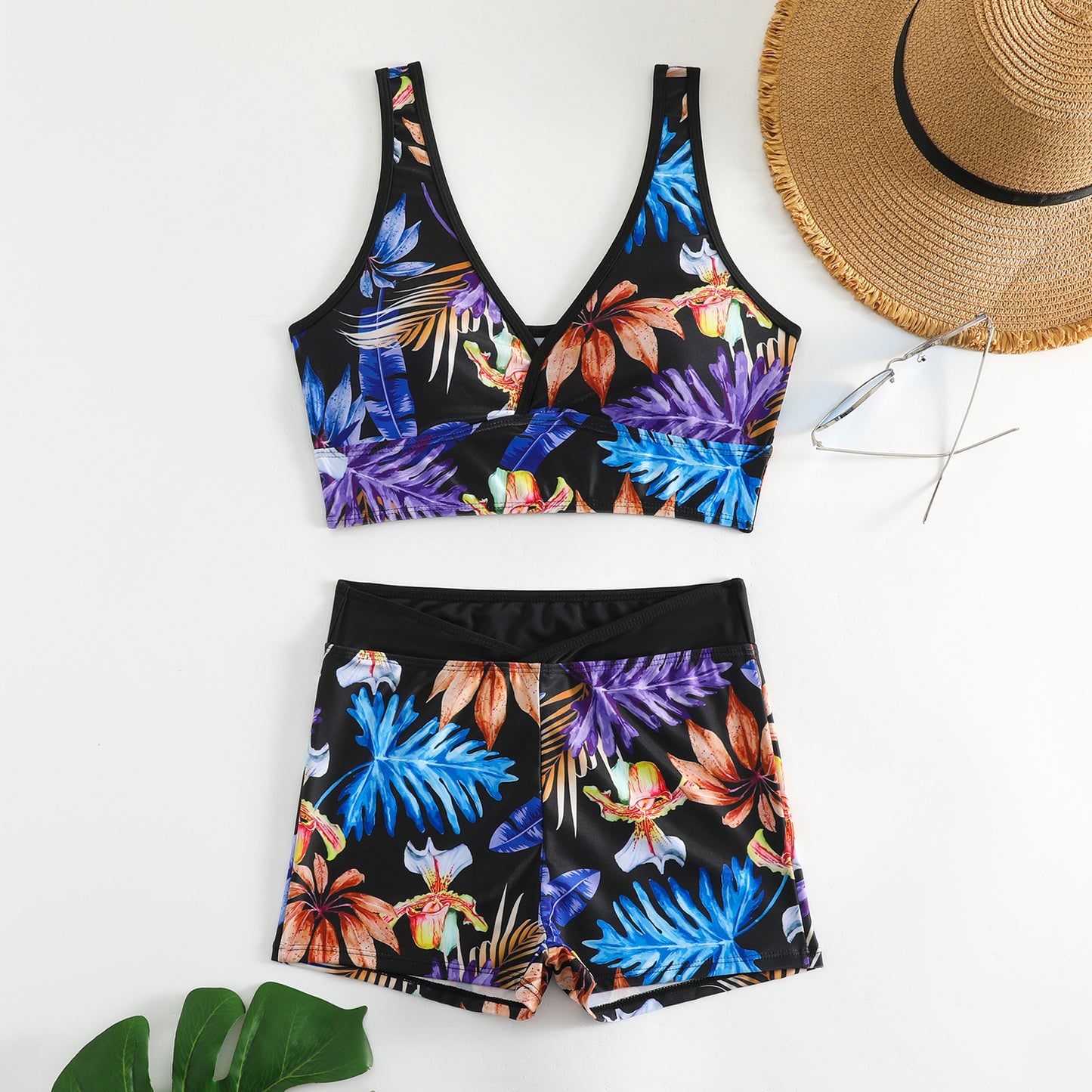 Two-piece Swimsuit Printed Boxer Multi-color Swimsuit