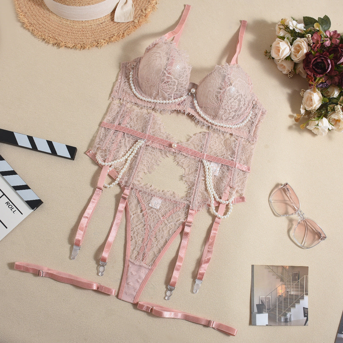 Pearl  Lingerie 4-piece Set