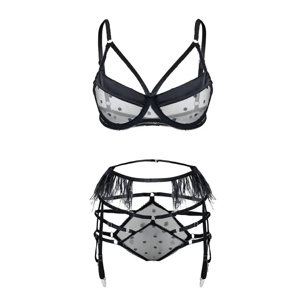 Polka dot mesh lingerie - Image #6