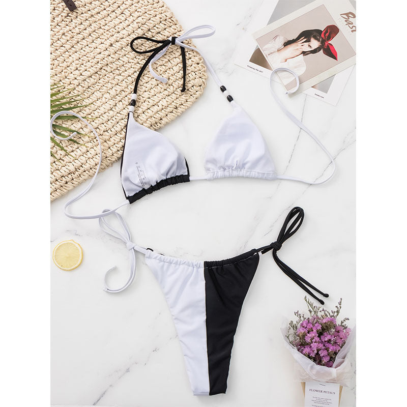 Lace-up Swimsuit Women's Sexy Swimsuit Triangle Cup Bikini - Peek A Boo Undies