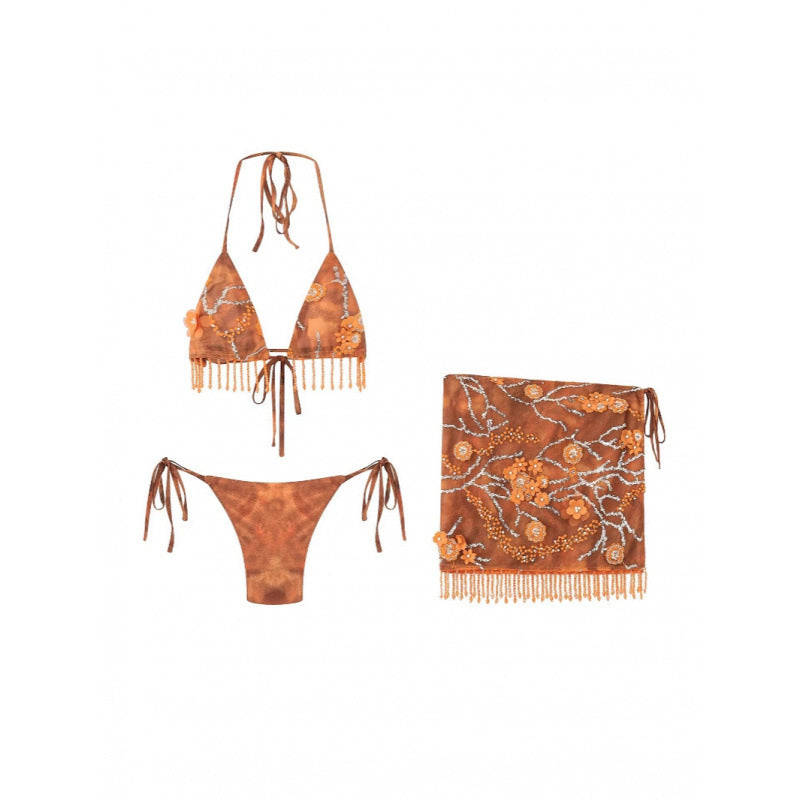 Bikini Tassel Skirt Set For Women - Peek A Boo Undies